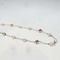 Freshwater Pearl Long Silver Necklace