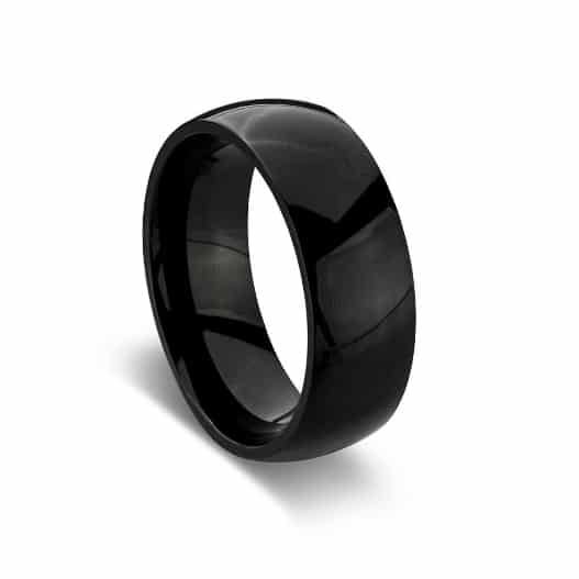 Matte Polished Plain Black Stainless Steel Ring