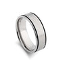 Matte Polished Stainless Steel Black Lined Ring