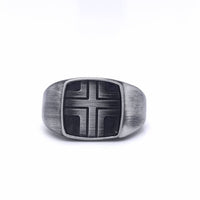 Stainless Steel Antique Finish Signet Ring