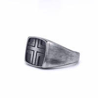 Stainless Steel Antique Finish Signet Ring