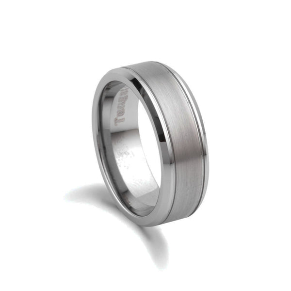 Matte and Polished Wide Tungsten Ring
