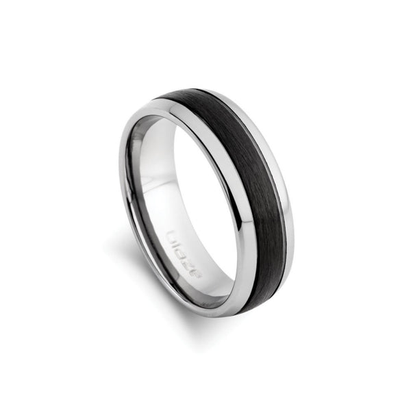 Matte Black and Shiny Tungsten Ring
