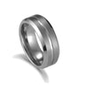 Grooved Matte and Polished Wide Tungsten Ring