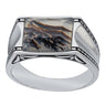 Sterling Silver Step Cut Baguette Agate Ring