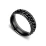 Stainless Steel Curb Link Inlay Spinner Ring