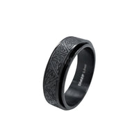 Stainless Steel Celtic Triangle Pattern Spinning Ring Black