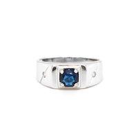 Sterling Silver Blue Colour CZ Ring