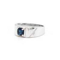 Sterling Silver Blue Colour CZ Ring