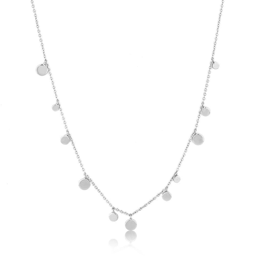 Silver Geometry Mixed Discs Necklace