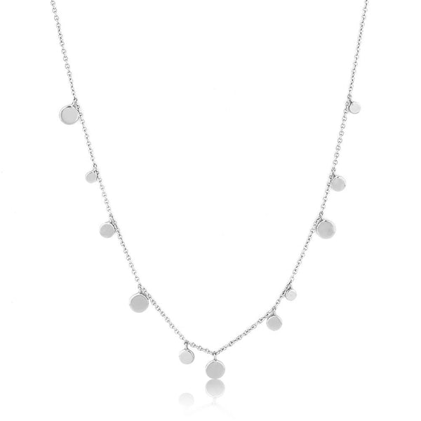 Silver Geometry Mixed Discs Necklace