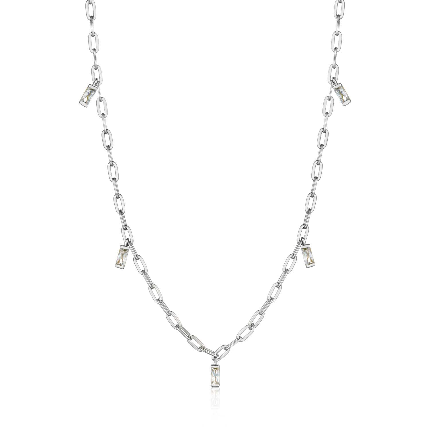 Silver Glow Drop Necklace