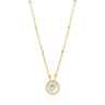 Gold Mother Of Pearl Disc Necklace