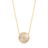 Gold Mother of Pearl Emblem Necklace
