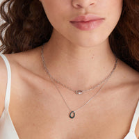 Navy Blue Enamel Gold Twisted Pendant Necklace