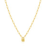 Gold Chunky Chain Padlock Necklace