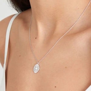 Silver Scattered Stars Kyoto Opal Disc Necklace