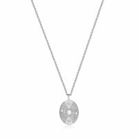 Silver Scattered Stars Kyoto Opal Disc Necklace
