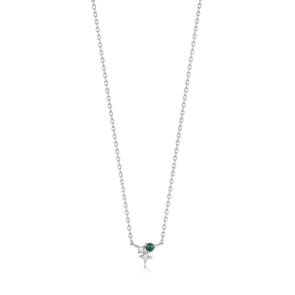 Silver Malachite Star Necklace