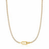 Gold Sparkle Chain Interlock Necklace