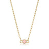 Gold Orb Rose Quartz Link Necklace