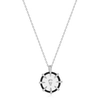 Silver Sparkle Point Medallion Necklace