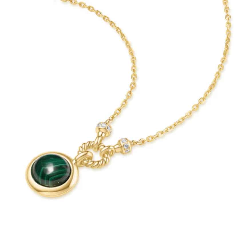 Gold Malachite Reversible Vacation Necklace