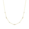 Gold Sparkling Bezel Cubic Zirconia Station Necklace