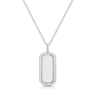 Silver Sparkling Tag Necklace