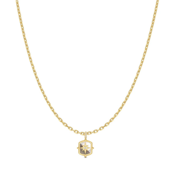 Block Mother of Pearl Star Necklace