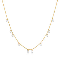 Gold Droplet Station Necklace