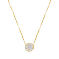 Gold Reversible Pave Moon Evil-Eye Necklace