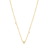 14kt Gold Triple Natural Diamond Necklace