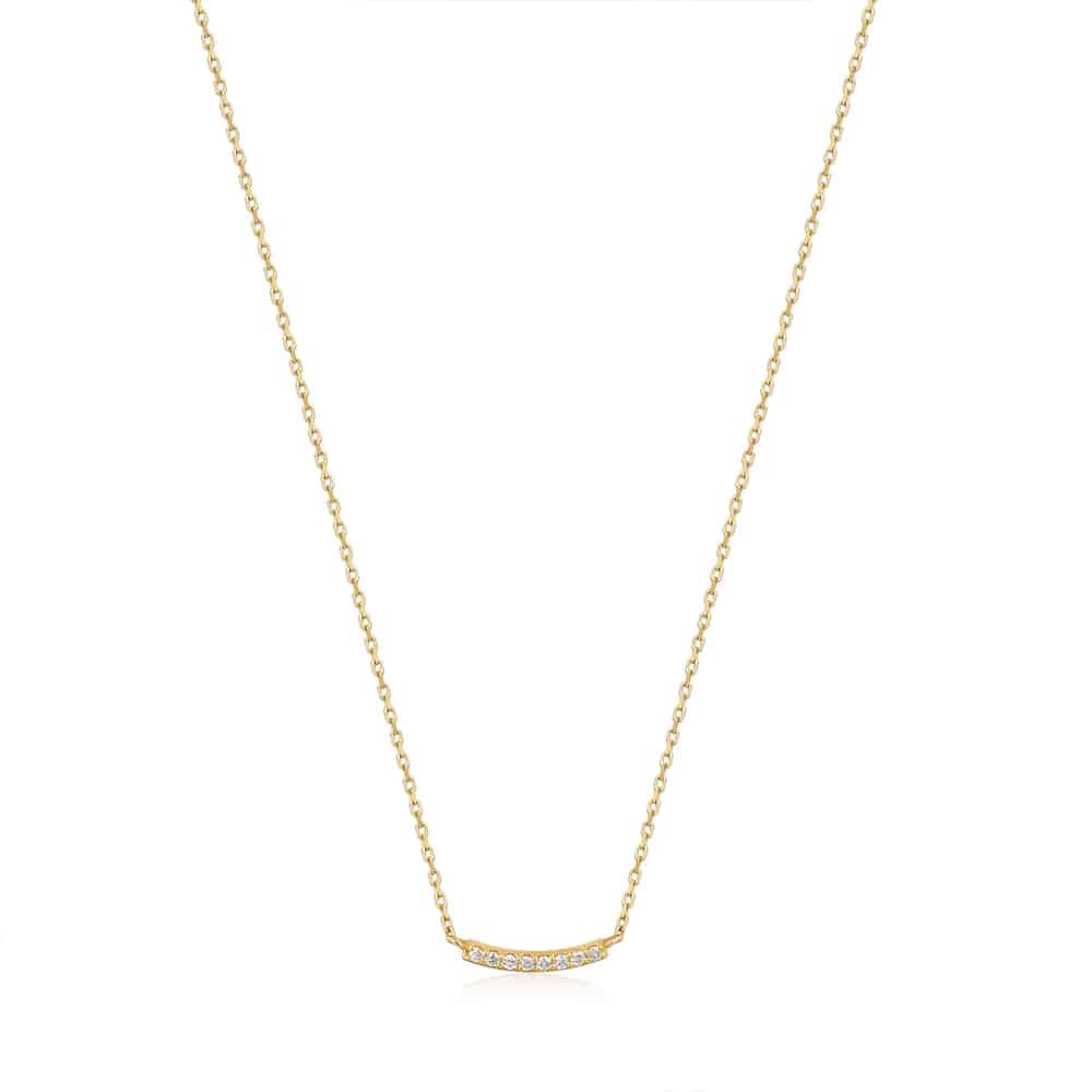 14kt Gold Magma Curve Diamond Necklace