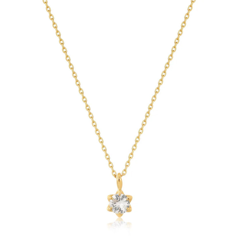 Ania Haie 14kt Gold White Sapphire Pendant Necklace