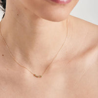 14kt Gold Peridot and White Sapphire Necklace