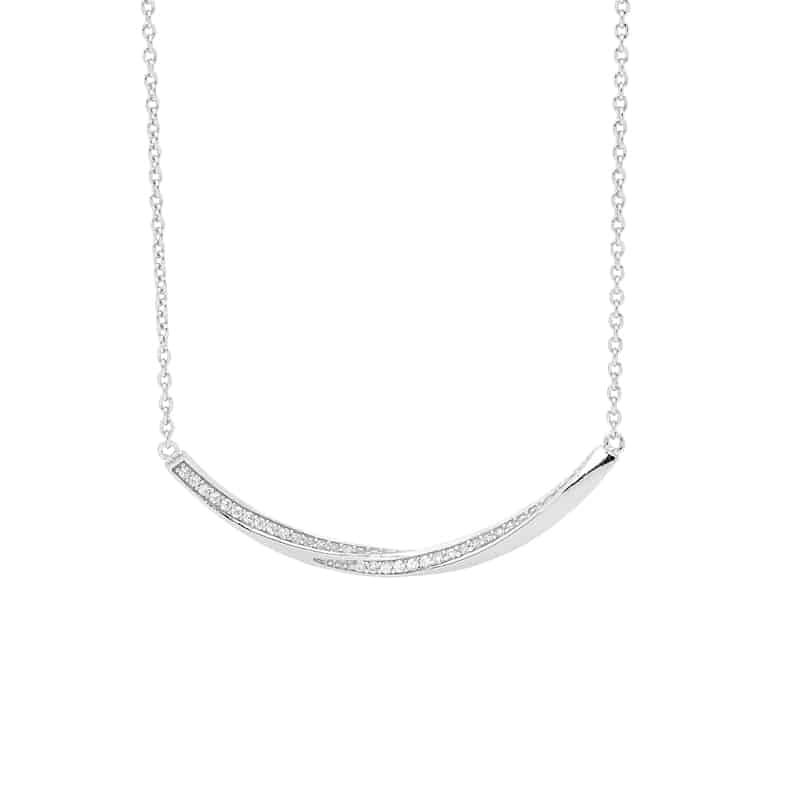 Sterling Silver Twisted Bar Necklace