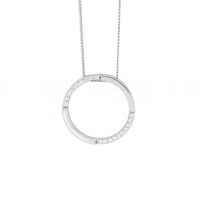 Silver O pen Circle Pendant P824S
