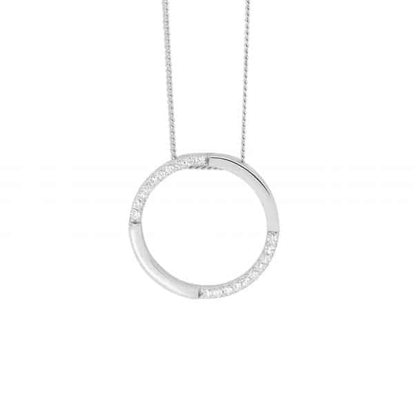 Silver O pen Circle Pendant P824S