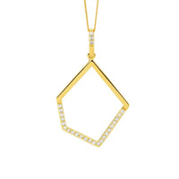 Geometric Silver Necklace Yellow Gold