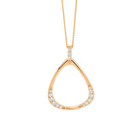 Sterling Silver Open Pear Shape Necklace Rose Gold