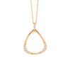 Sterling Silver Open Pear Shape Necklace Rose Gold