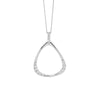 Sterling Silver Open Pear Shape Necklace White Gold