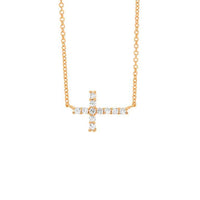 Sterling Silver Laid Cross Necklace Rose Gold