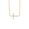 Sterling Silver Laid Cross Necklace Rose Gold