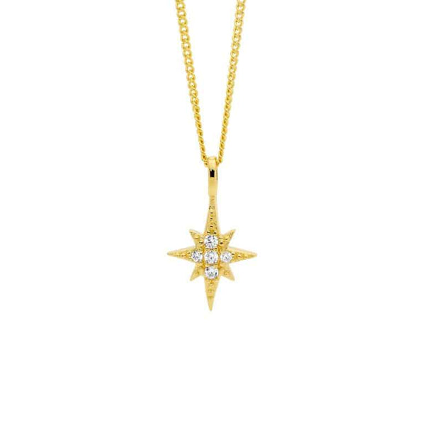Star Light Sterling Silver Tiny Pendant Yellow Gold