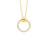 Open Circle Round Silver Necklace Yellow Gold