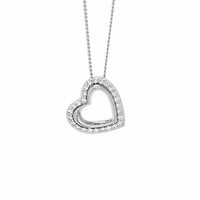Sterling Silver CZ Open Heart Pendant