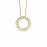 Sterling Silver Baguette  CZ Circle Pendant Yellow Gold