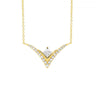 CZ Princess Cut 'V' Pendant Yellow Gold